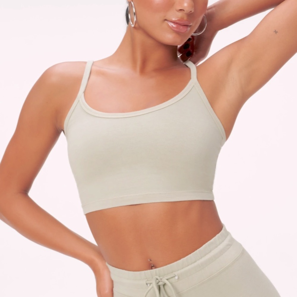 NWT Good American Essential Strappy Crop Tank - Agave